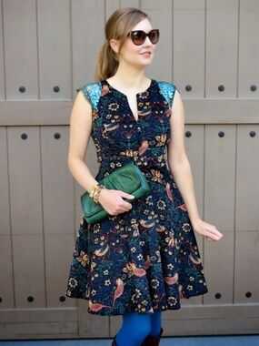 Anthropologie Eva Franco Larksong Corduroy Dress Size 14